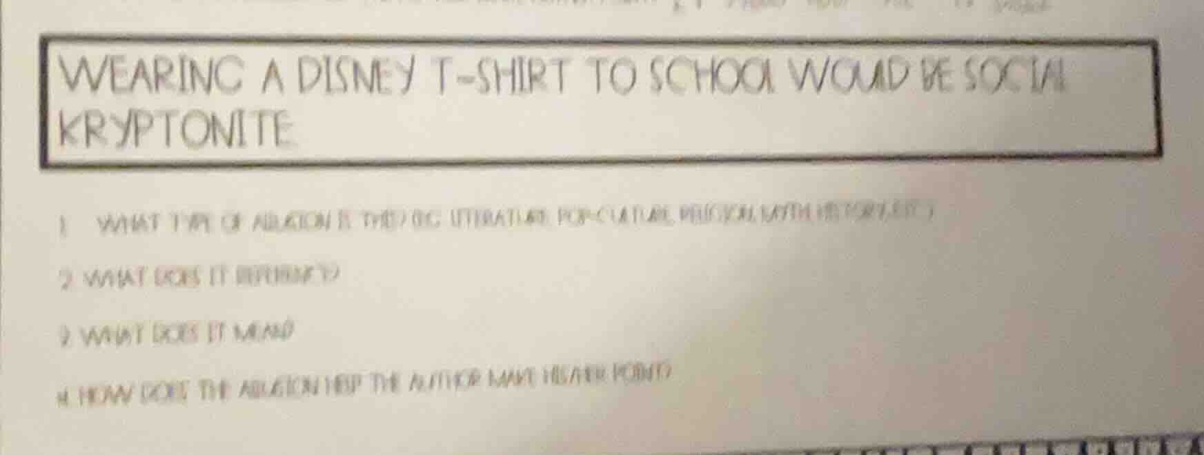 wearing a disney t - shirt to school would be social kryptonite 1 what …
