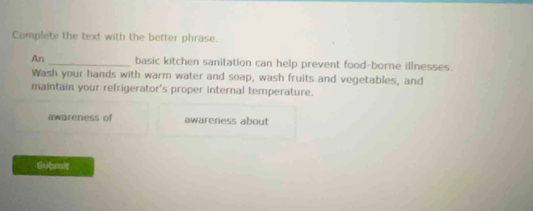 complete the text with the better phrase. an __________ basic kitchen s…