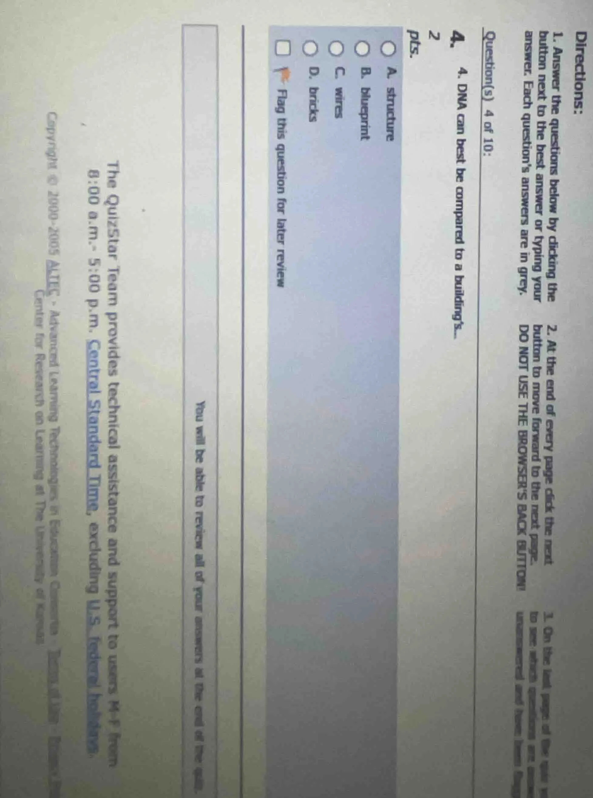 directions: 1. answer the questions below by clicking the button next t…