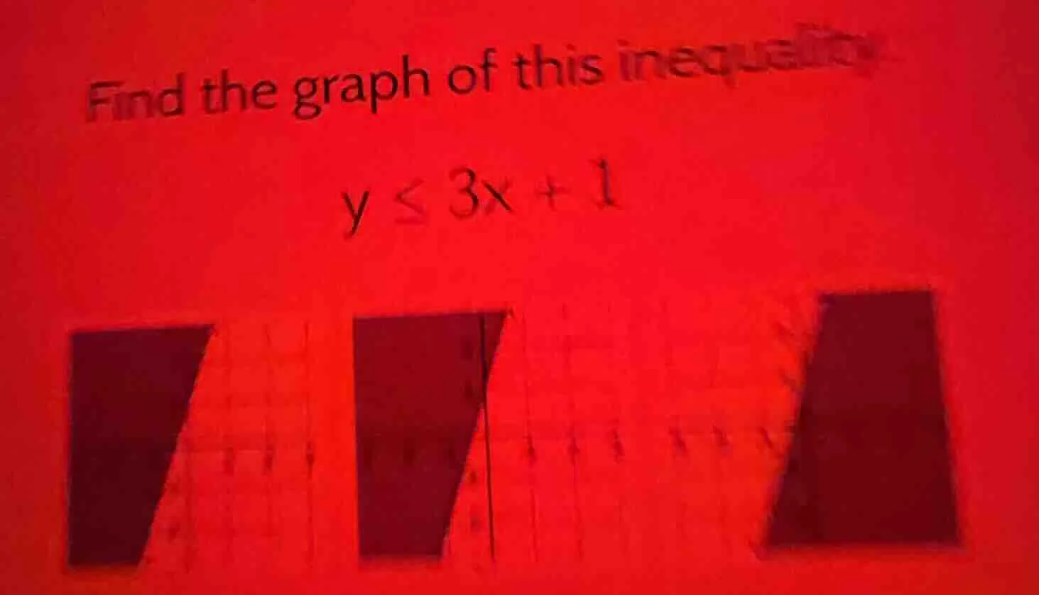 find the graph of this inequality y ≤ 3x + 1
