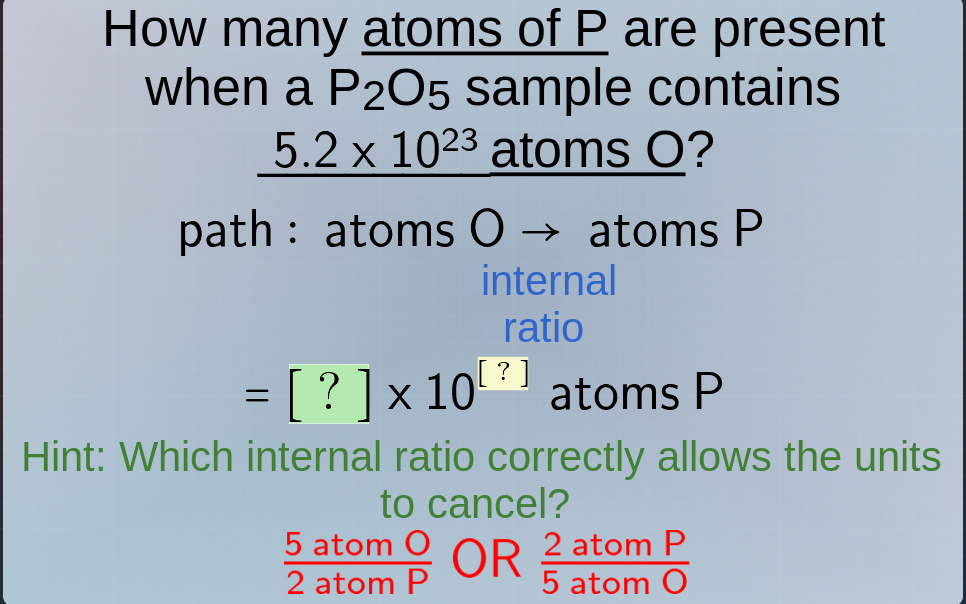 how many atoms of p are present when a p₂o₅ sample contains 5.2 × 10²³ …