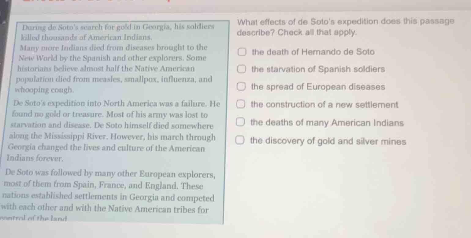 during de soto’s search for gold in georgia, his soldiers killed thousa…