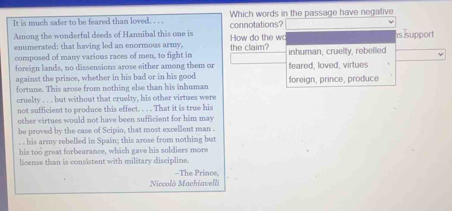 it is much safer to be feared than loved.... among the wonderful deeds …