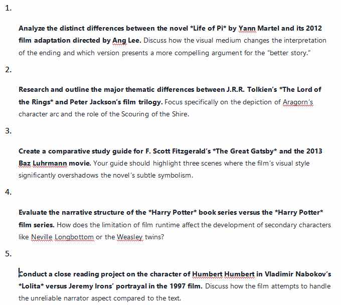 1. analyze the distinct differences between the novel “life of pi” by y…