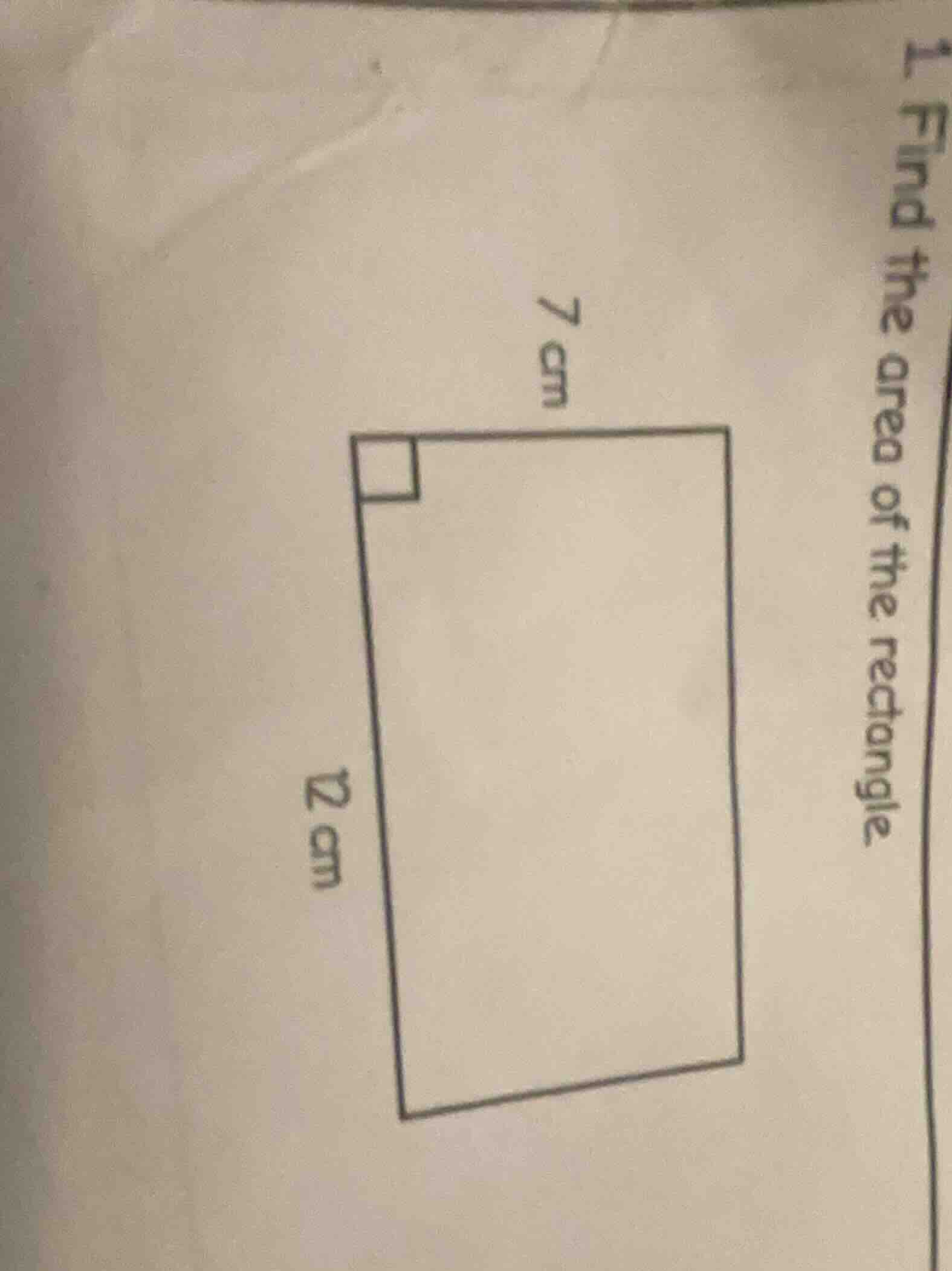 1 find the area of the rectangle