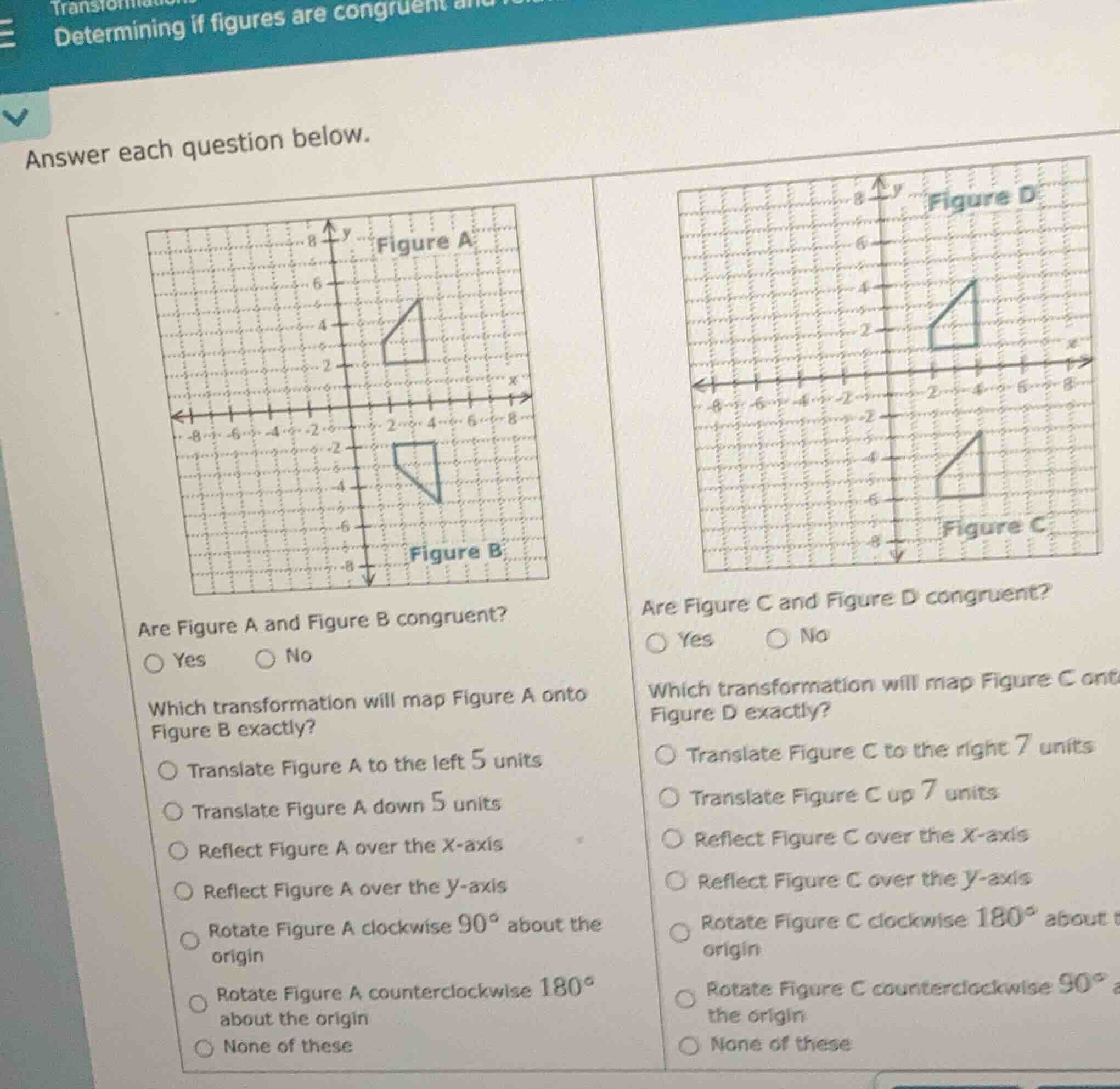 answer each question below. left side: figure a (a triangle) and figure…