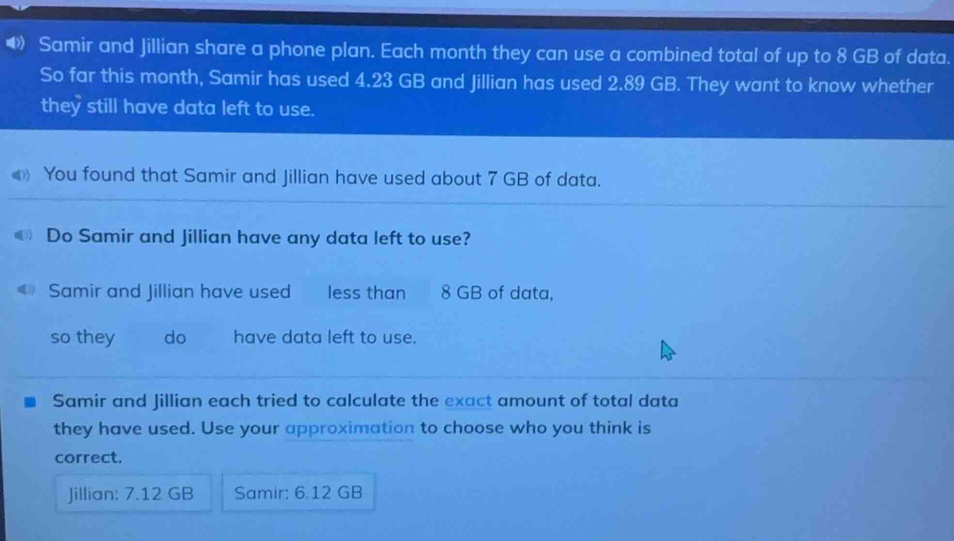 samir and jillian share a phone plan. each month they can use a combine…