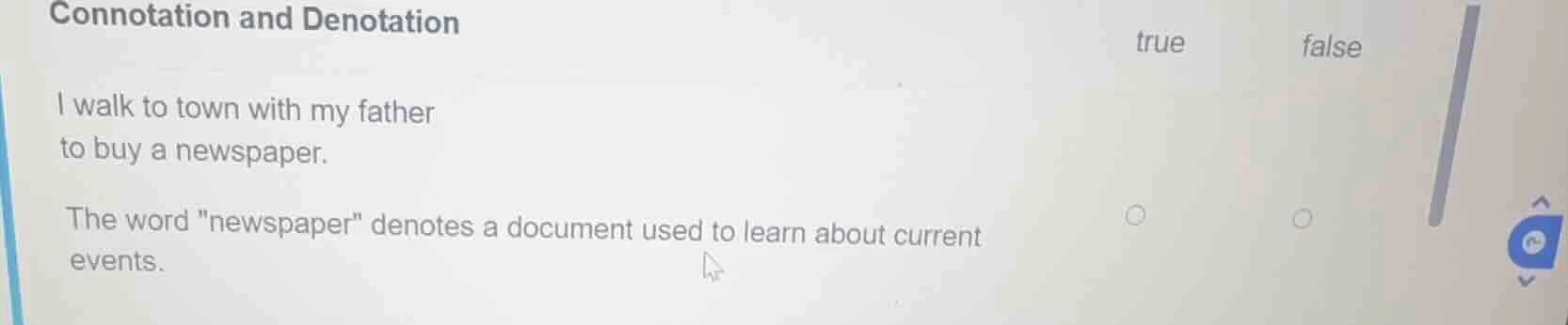 connotation and denotation i walk to town with my father to buy a newsp…