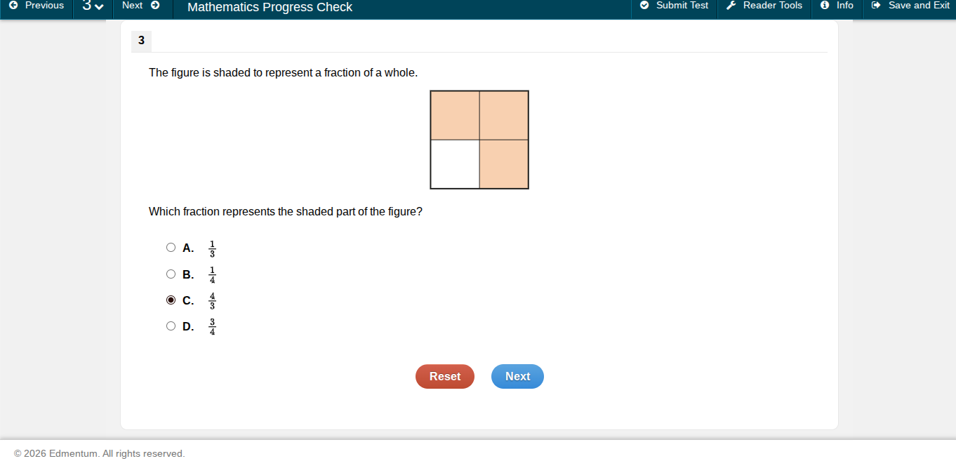 the figure is shaded to represent a fraction of a whole. figure: a squa…