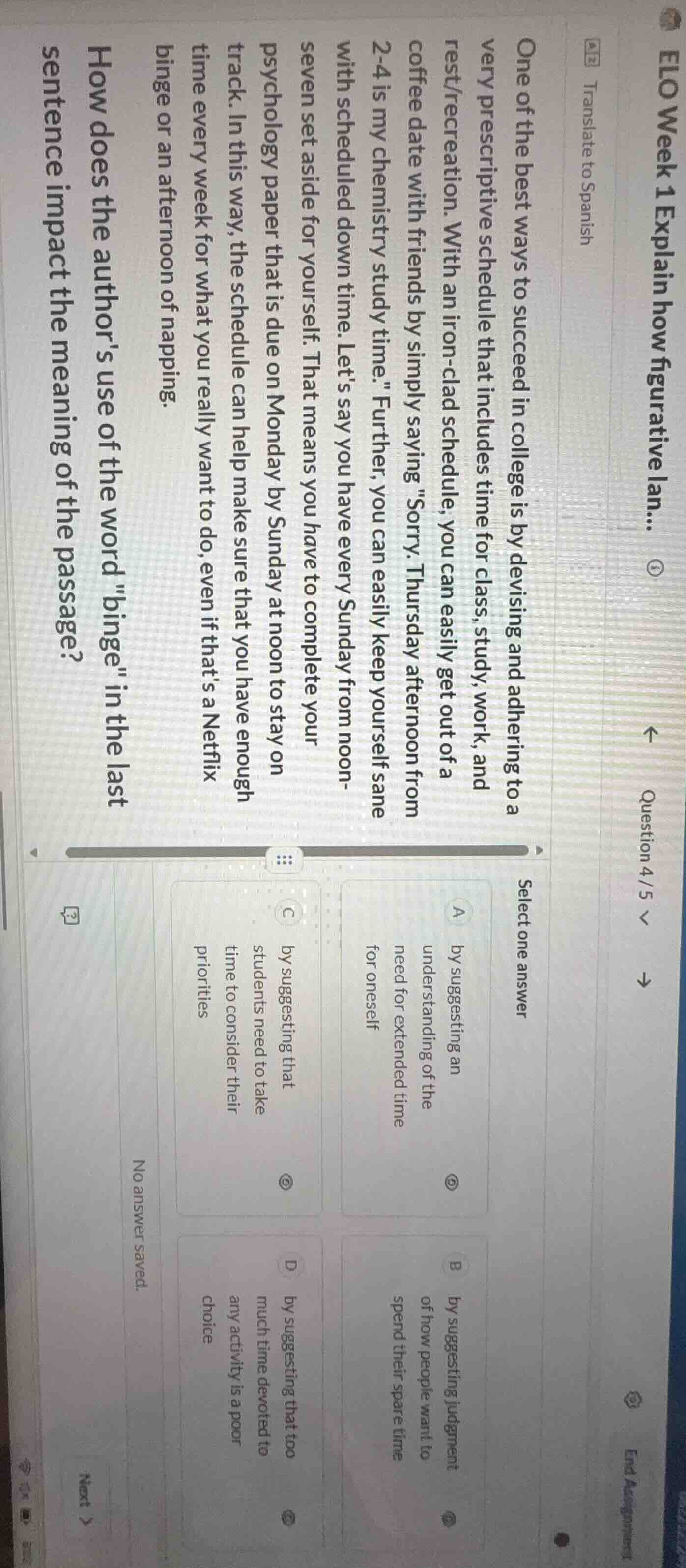 elo week 1 explain how figurative lan... one of the best ways to succee…