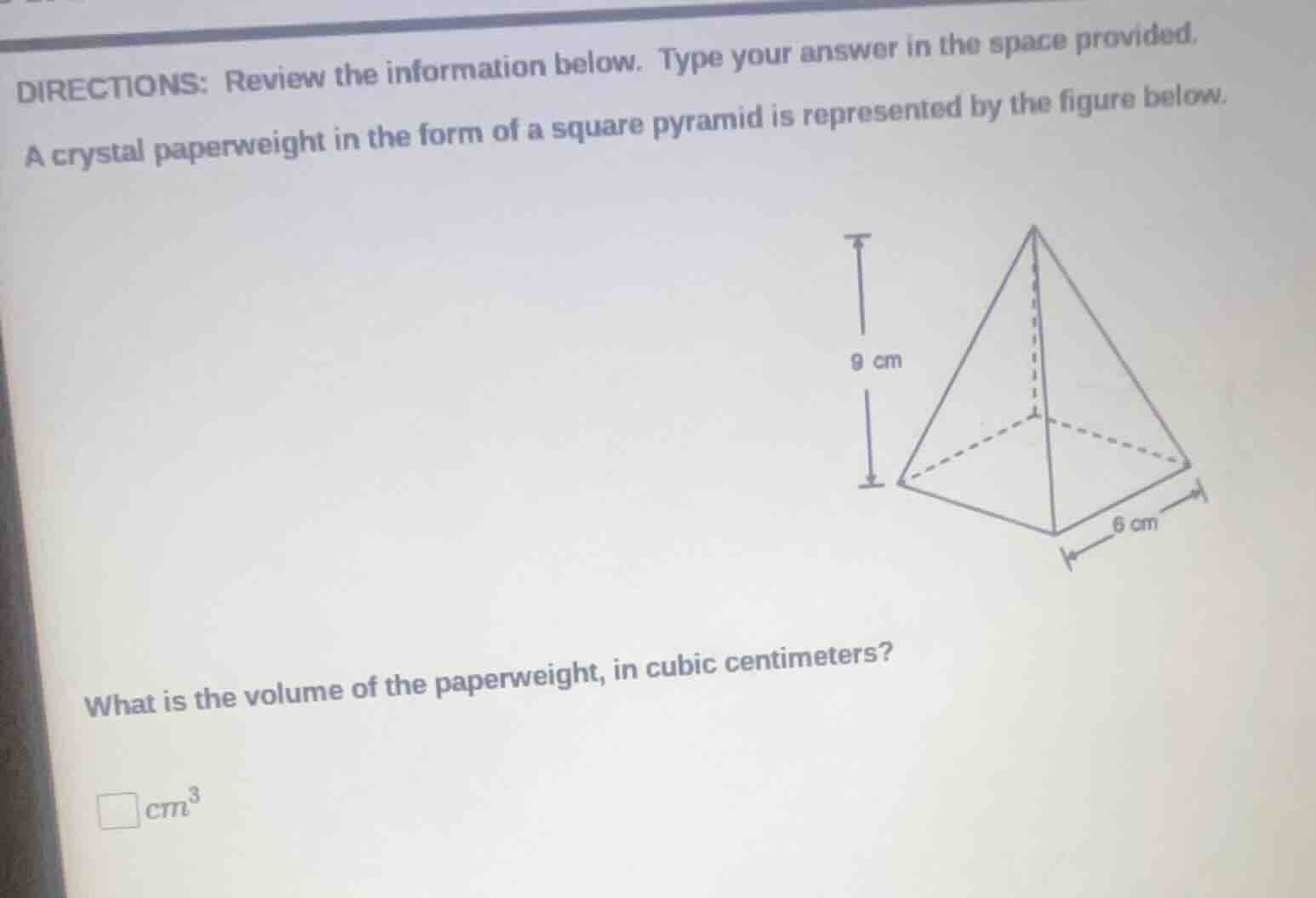 directions: review the information below. type your answer in the space…