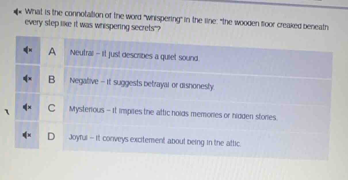 what is the connotation of the word \whispering\ in the line: \the wood…