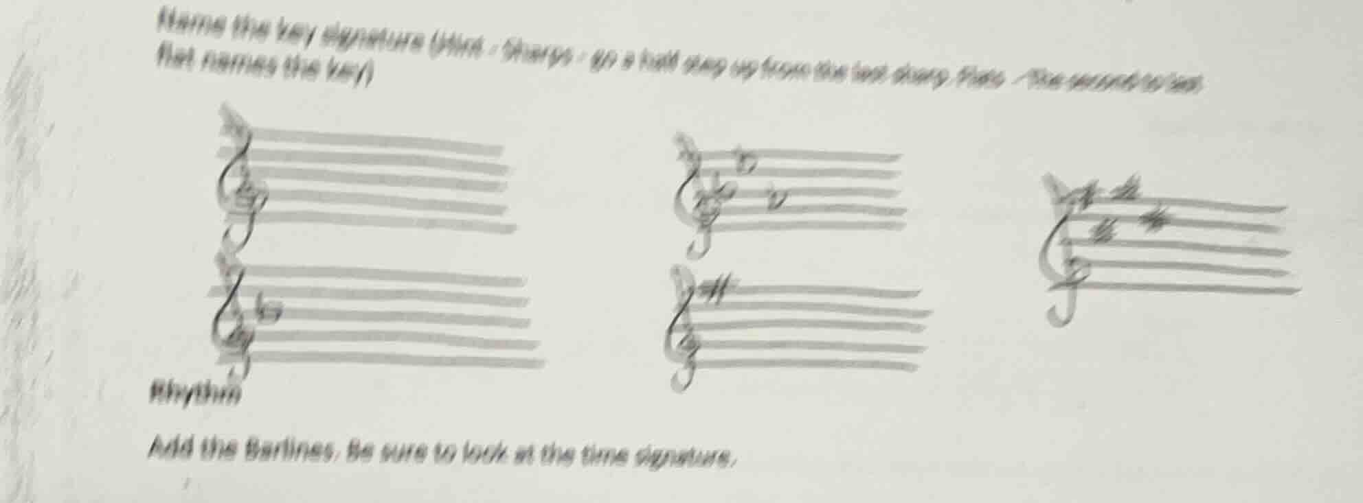 name the key signature (hint : sharps - go a half step up from the last…