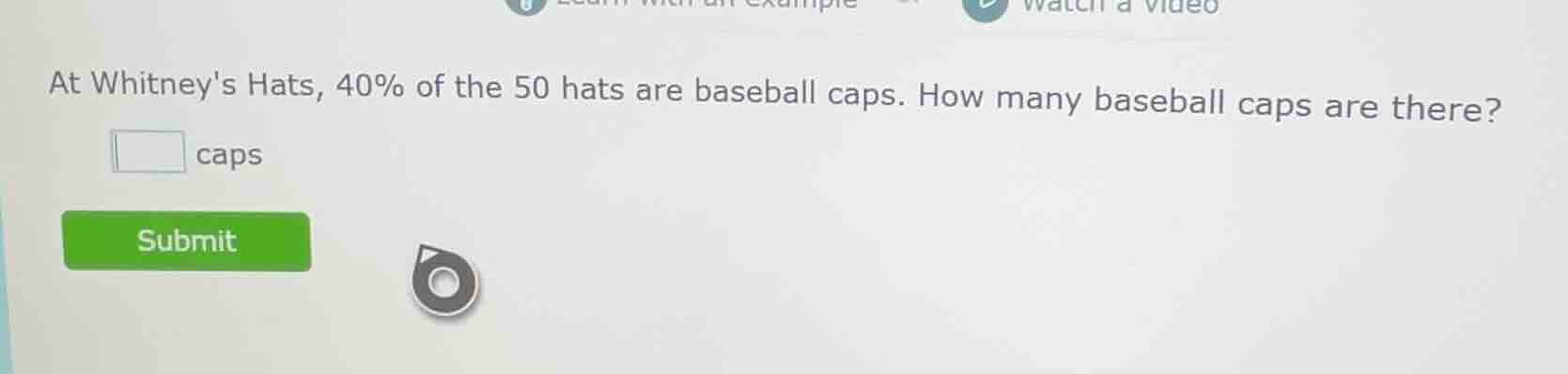 at whitneys hats, 40% of the 50 hats are baseball caps. how many baseba…