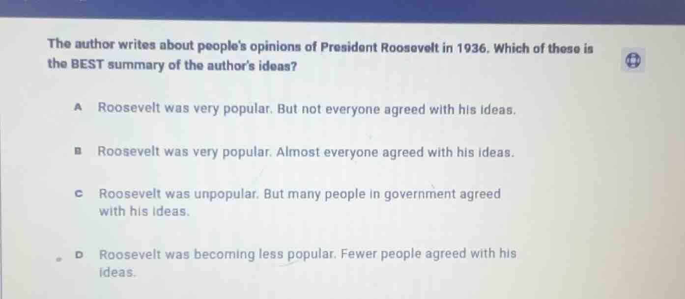 the author writes about peoples opinions of president roosevelt in 1936…