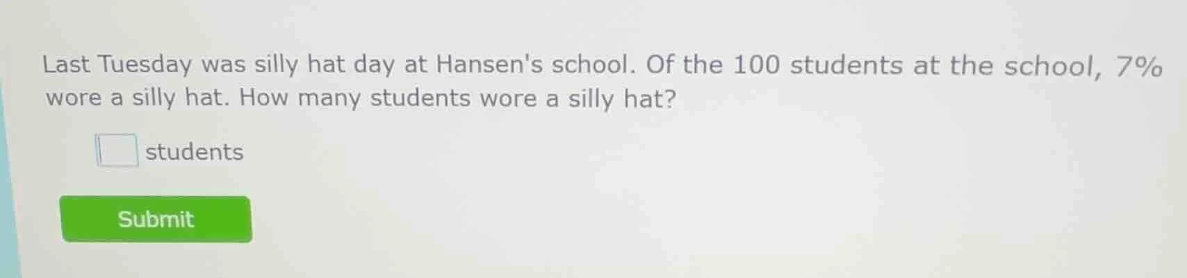 last tuesday was silly hat day at hansens school. of the 100 students a…