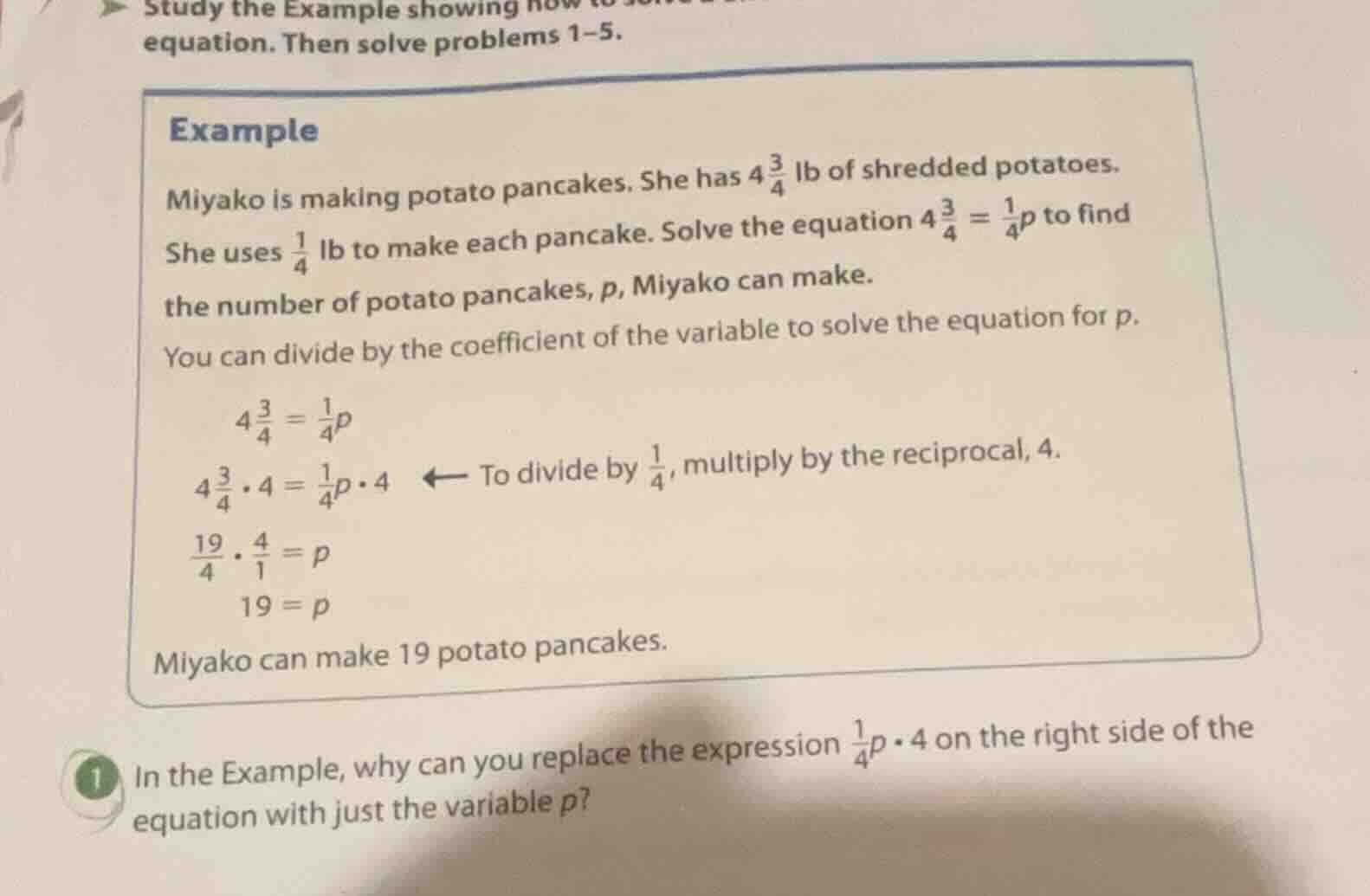 study the example showing how to solve equation. then solve problems 1–…
