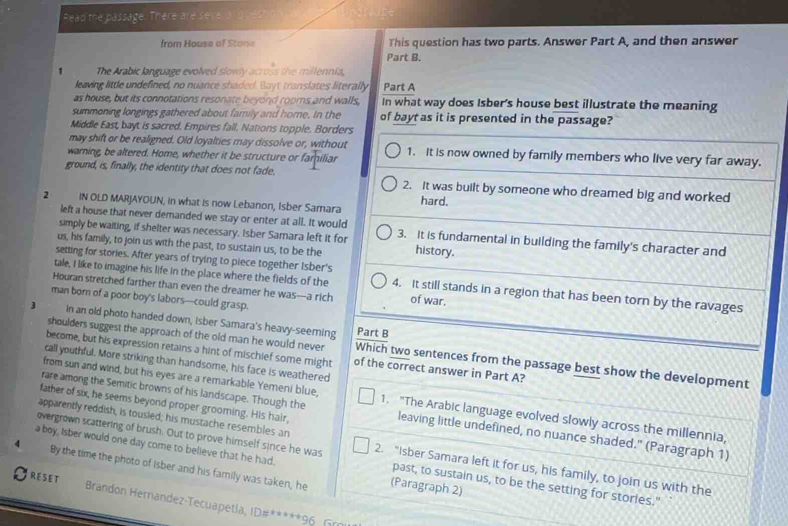 read the passage. there are se... (passage) from house of stone 1 the a…