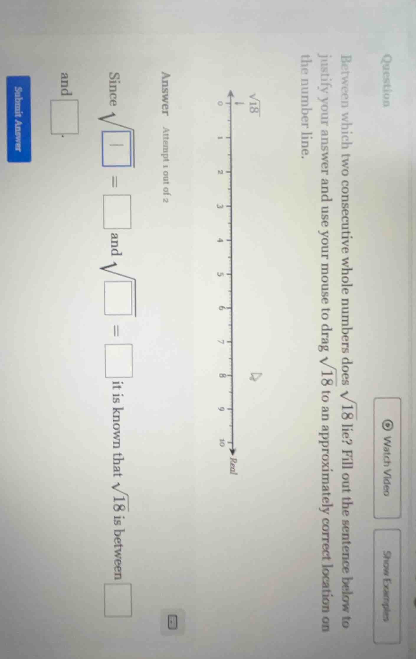 question between which two consecutive whole numbers does \\(\\sqrt{18}…