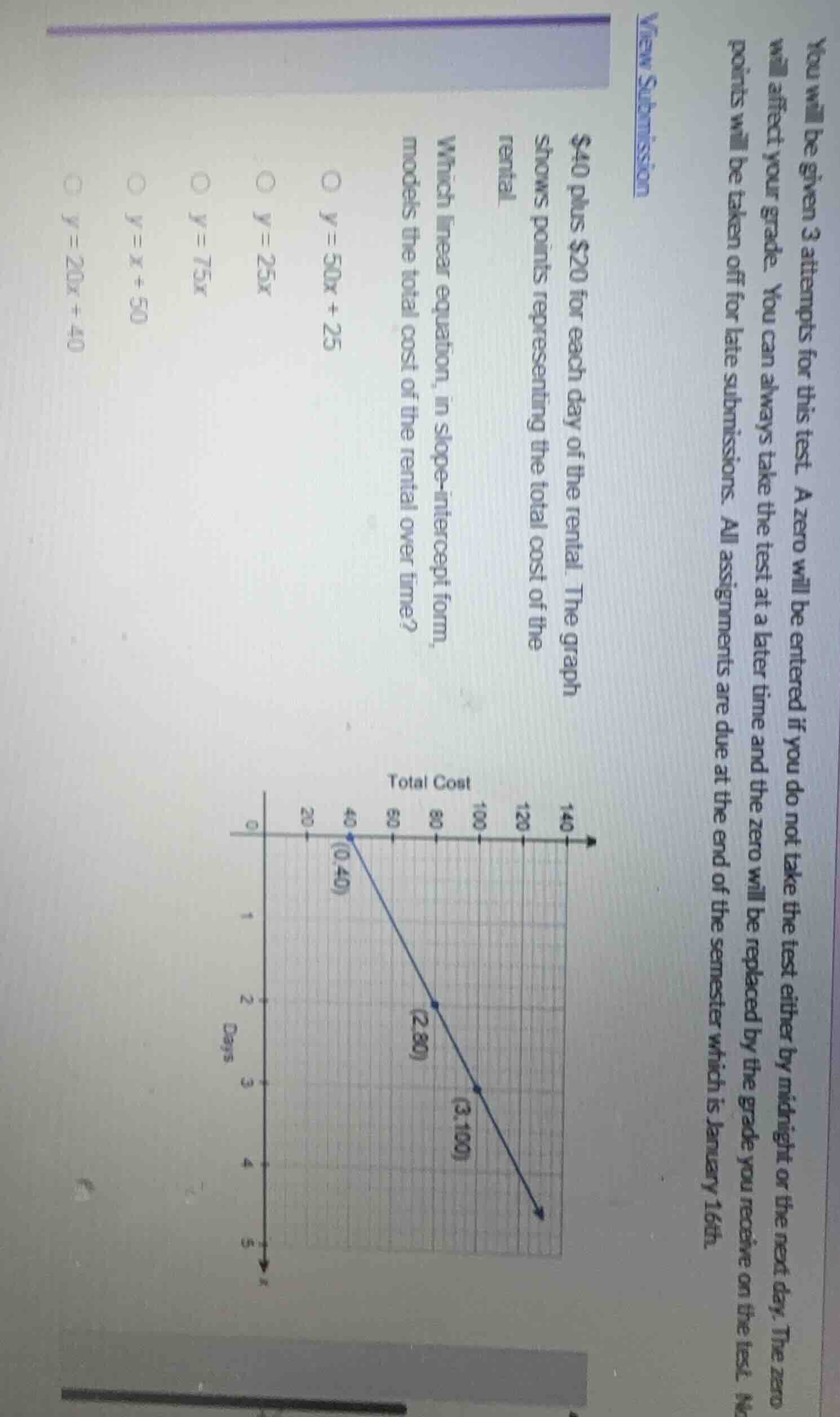 you will be given 3 attempts for this test. a zero will be entered if y…