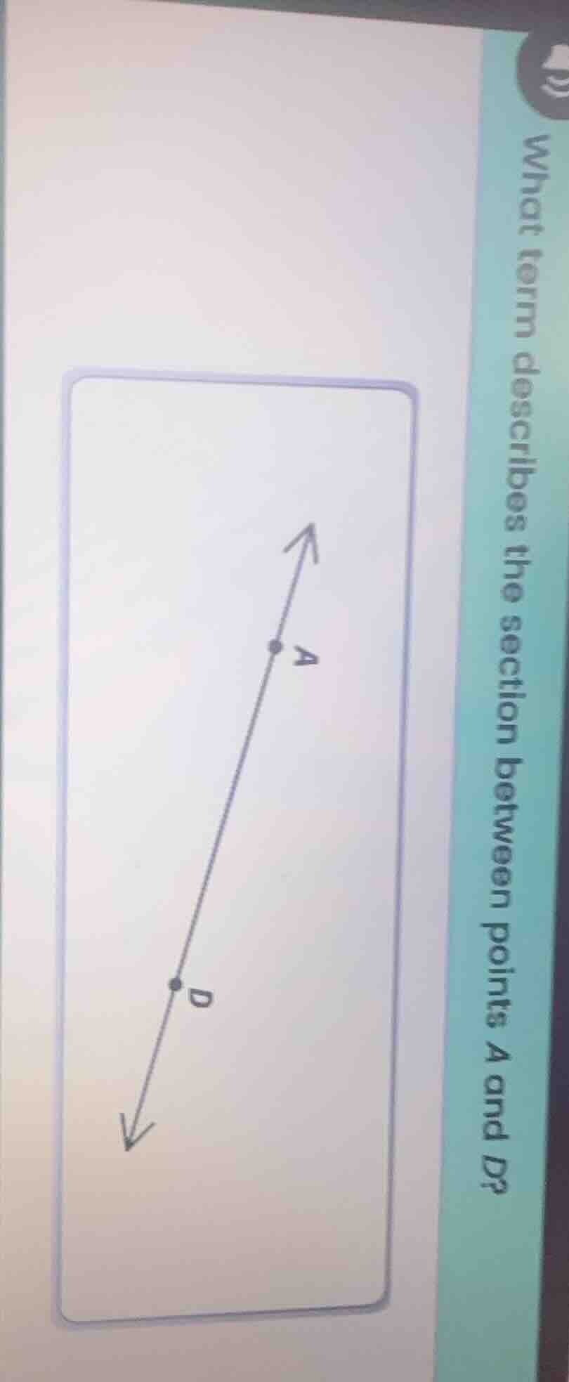what term describes the section between points a and d?