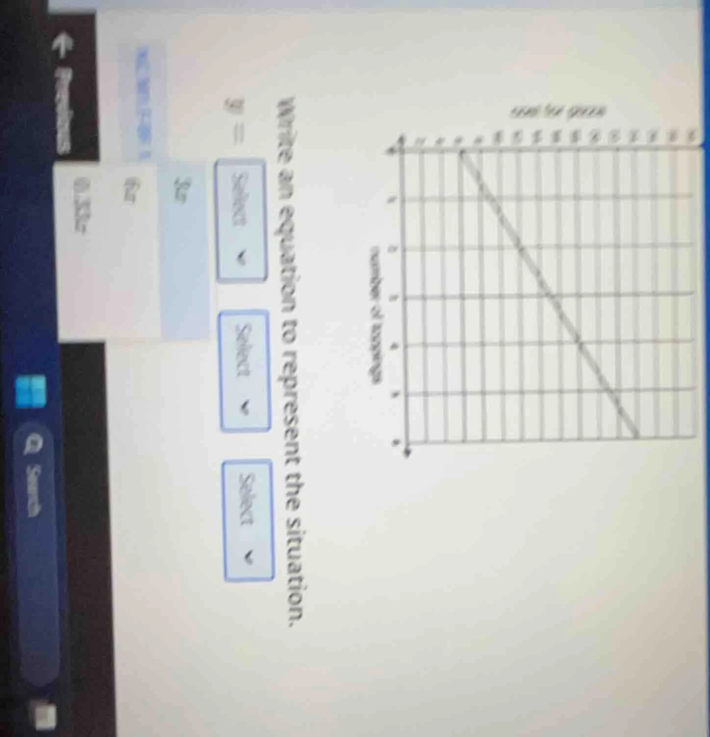 write an equation to represent the situation. (chart: title used for pi…