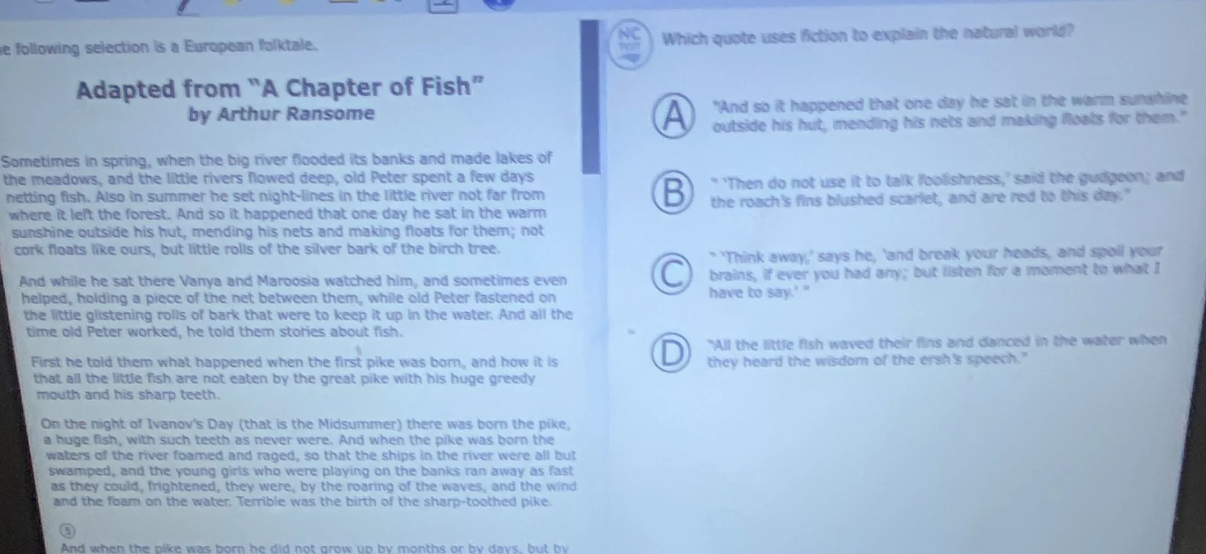 the following selection is a european folktale. adapted from \a chapter…