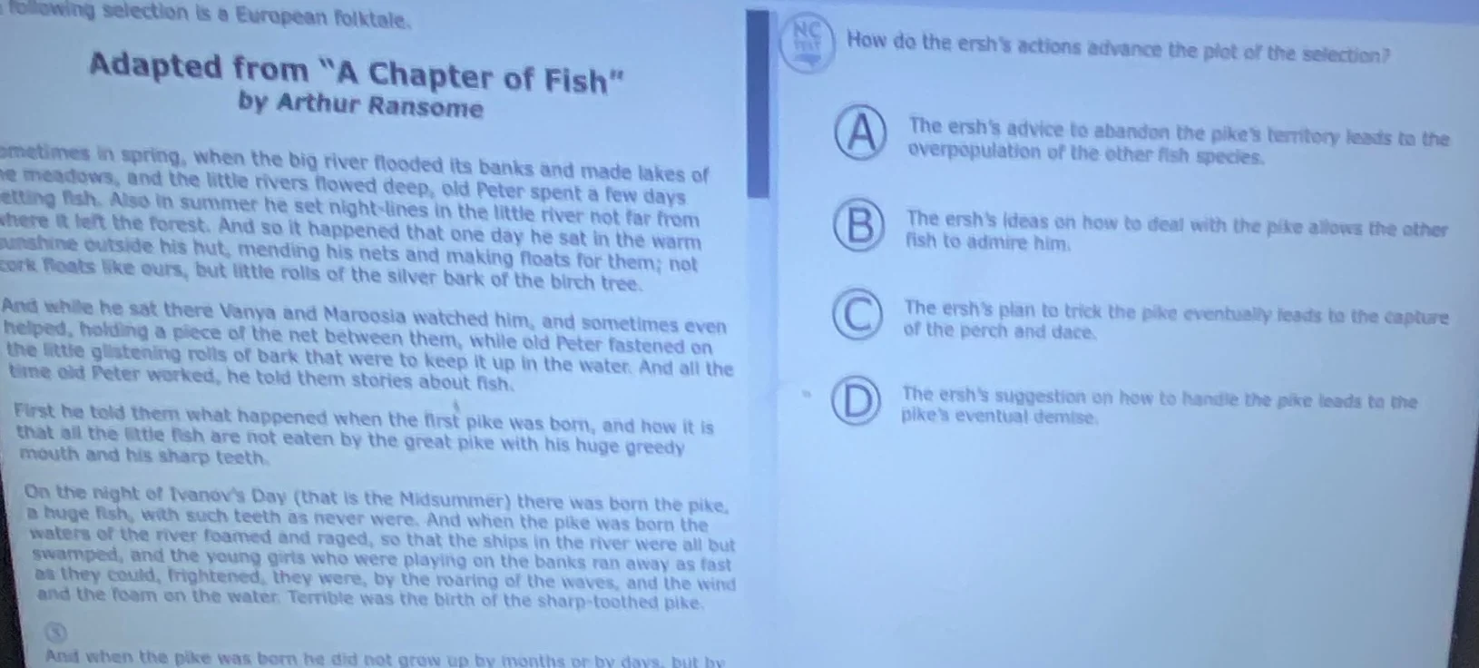 following selection is a european folktale. adapted from \a chapter of …