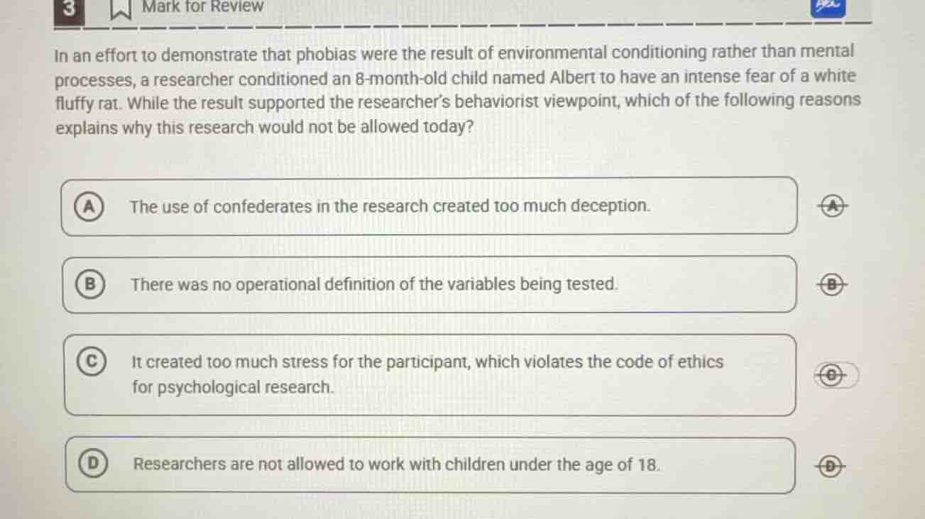 in an effort to demonstrate that phobias were the result of environment…