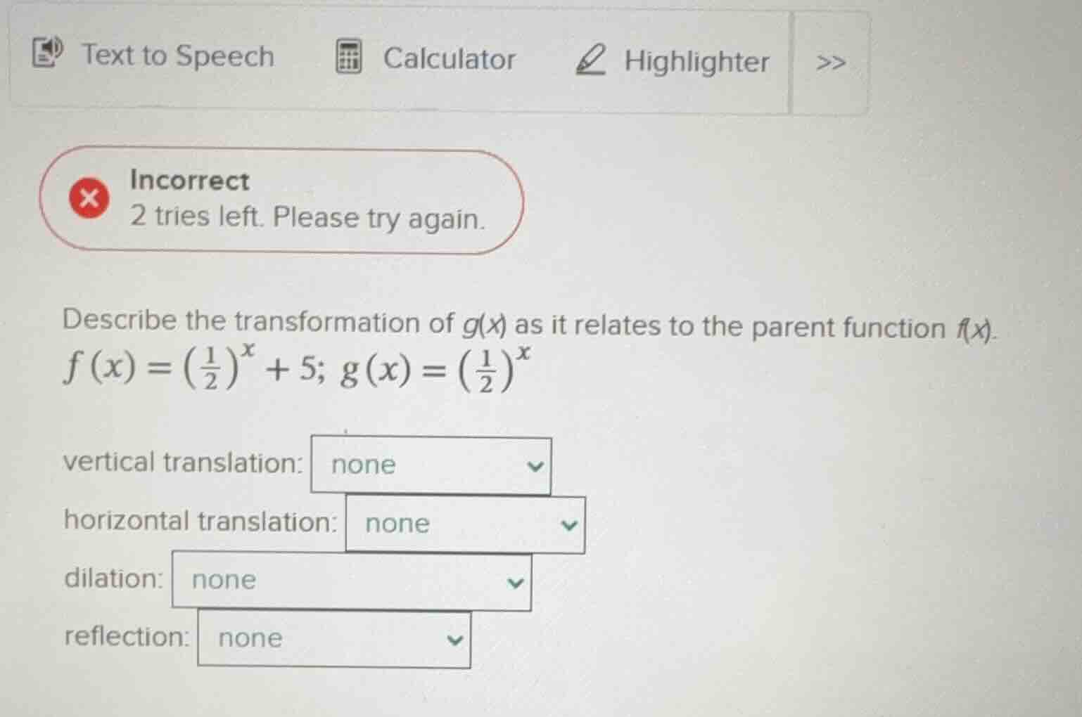 describe the transformation of g(x) as it relates to the parent functio…