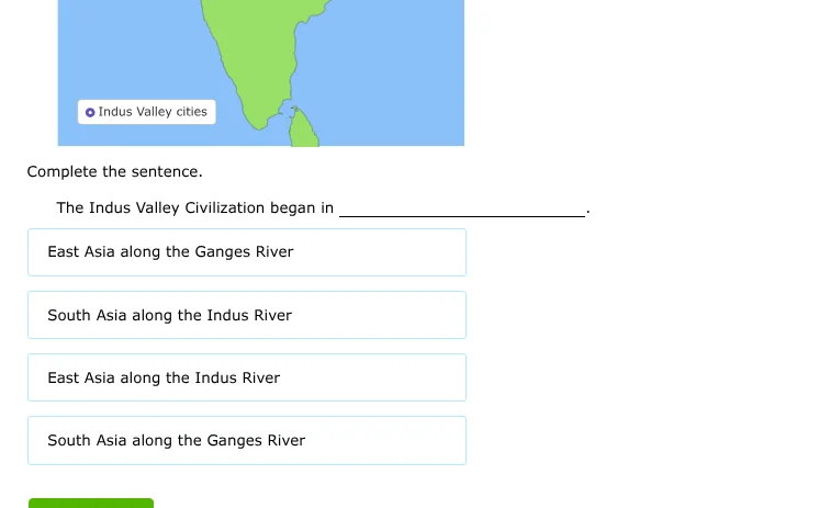 complete the sentence. the indus valley civilization began in _________…