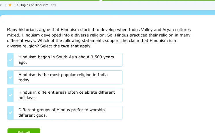 many historians argue that hinduism started to develop when indus valle…
