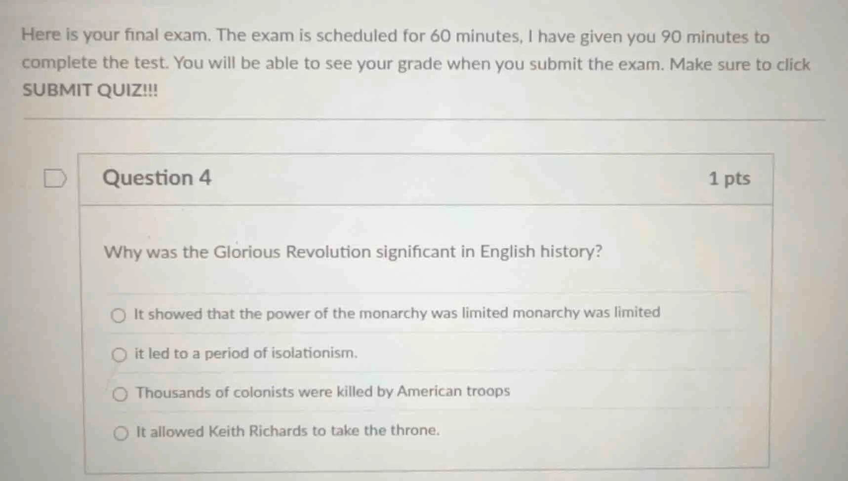 here is your final exam. the exam is scheduled for 60 minutes, i have g…