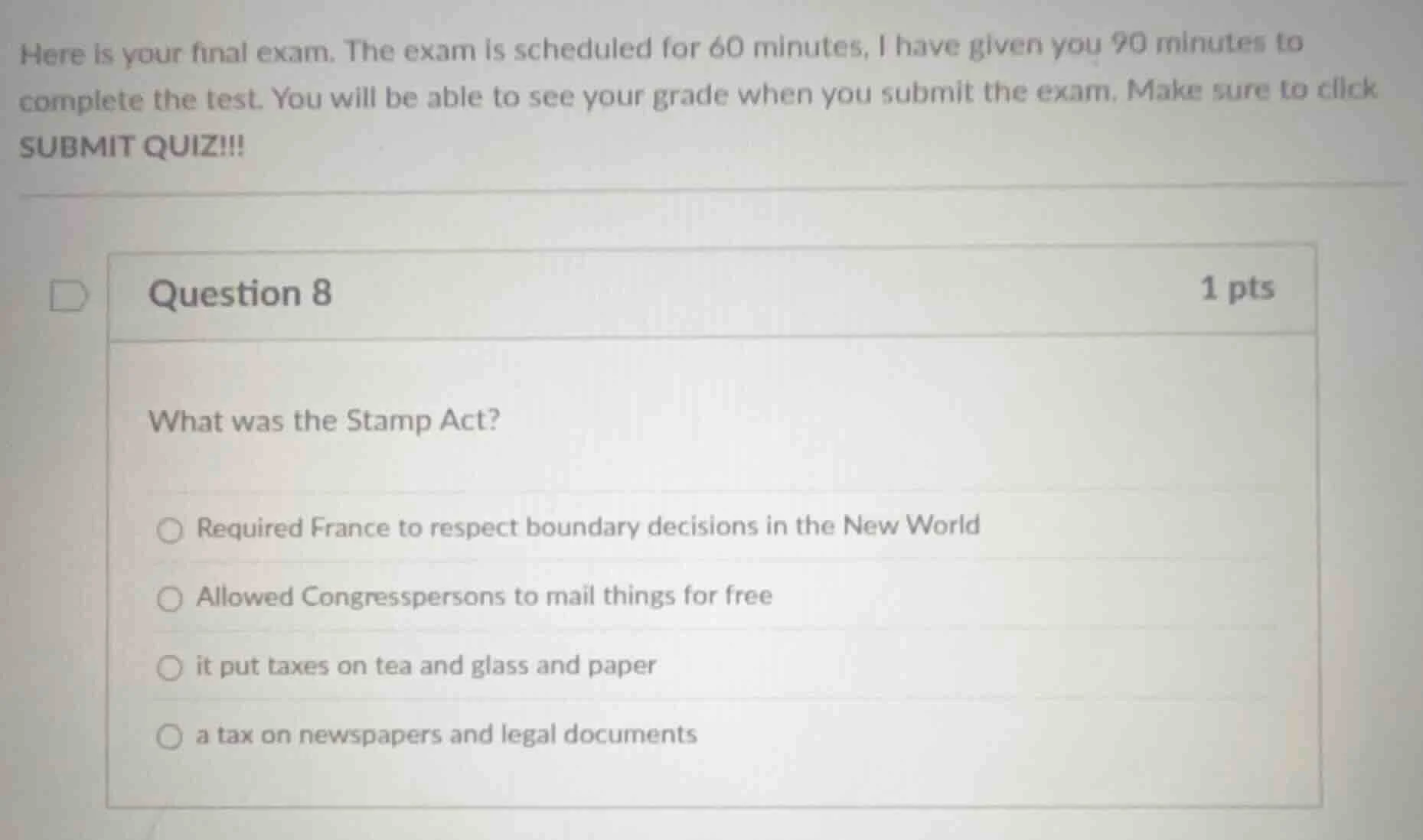 here is your final exam. the exam is scheduled for 60 minutes, i have g…