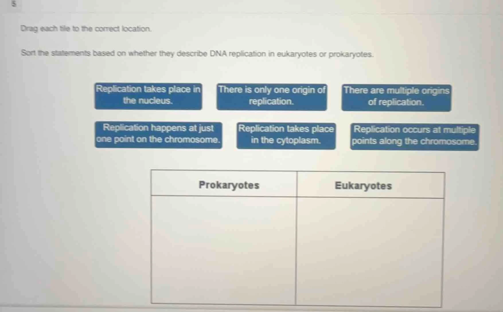 5 drag each tile to the correct location. sort the statements based on …