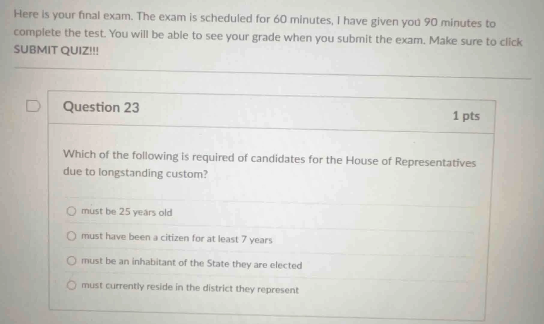 here is your final exam. the exam is scheduled for 60 minutes, i have g…