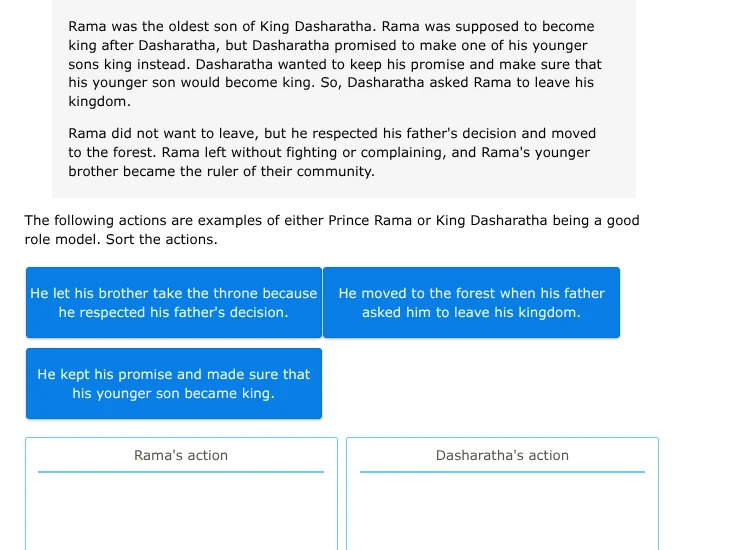 rama was the oldest son of king dasharatha. rama was supposed to become…