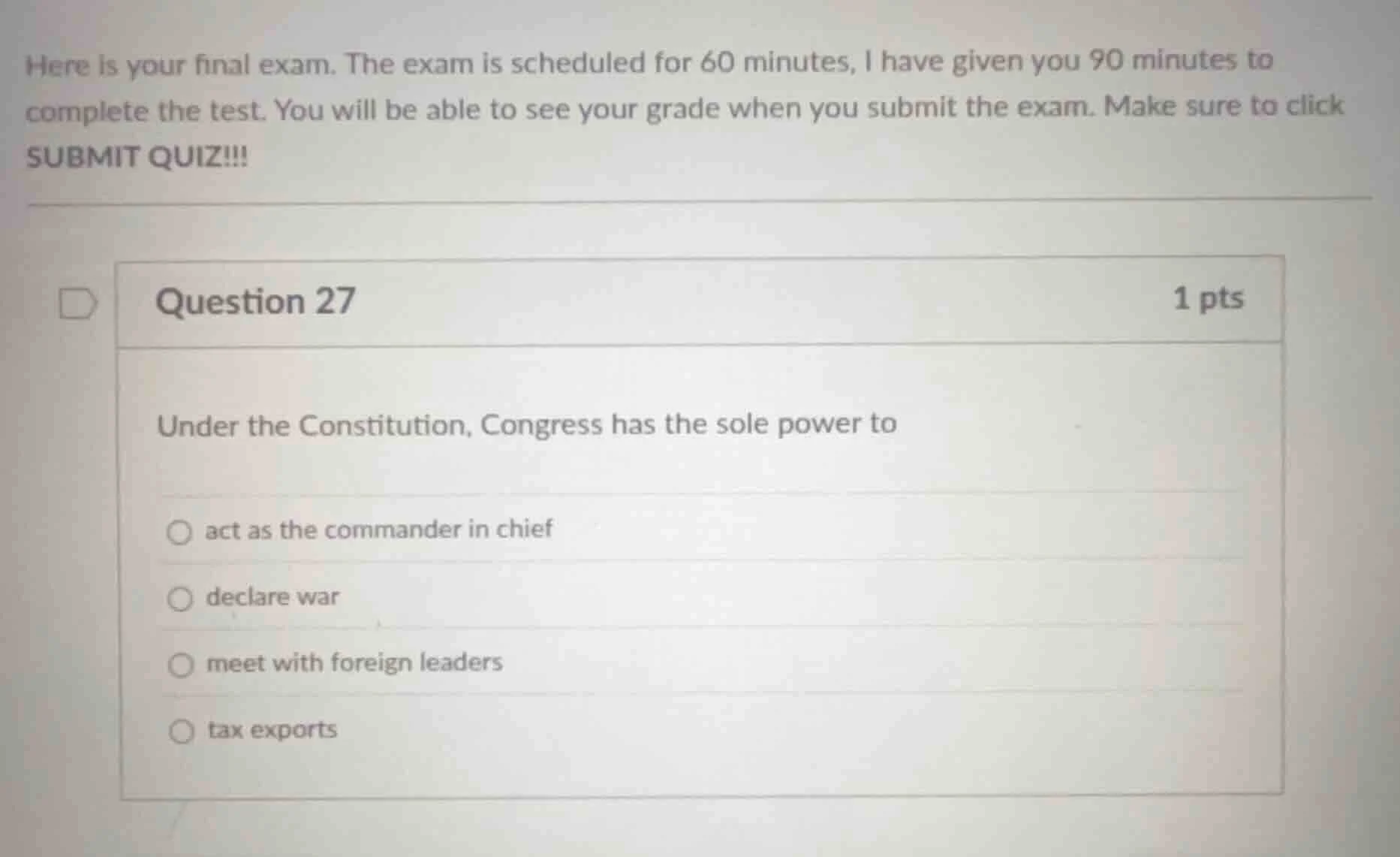 here is your final exam. the exam is scheduled for 60 minutes, i have g…