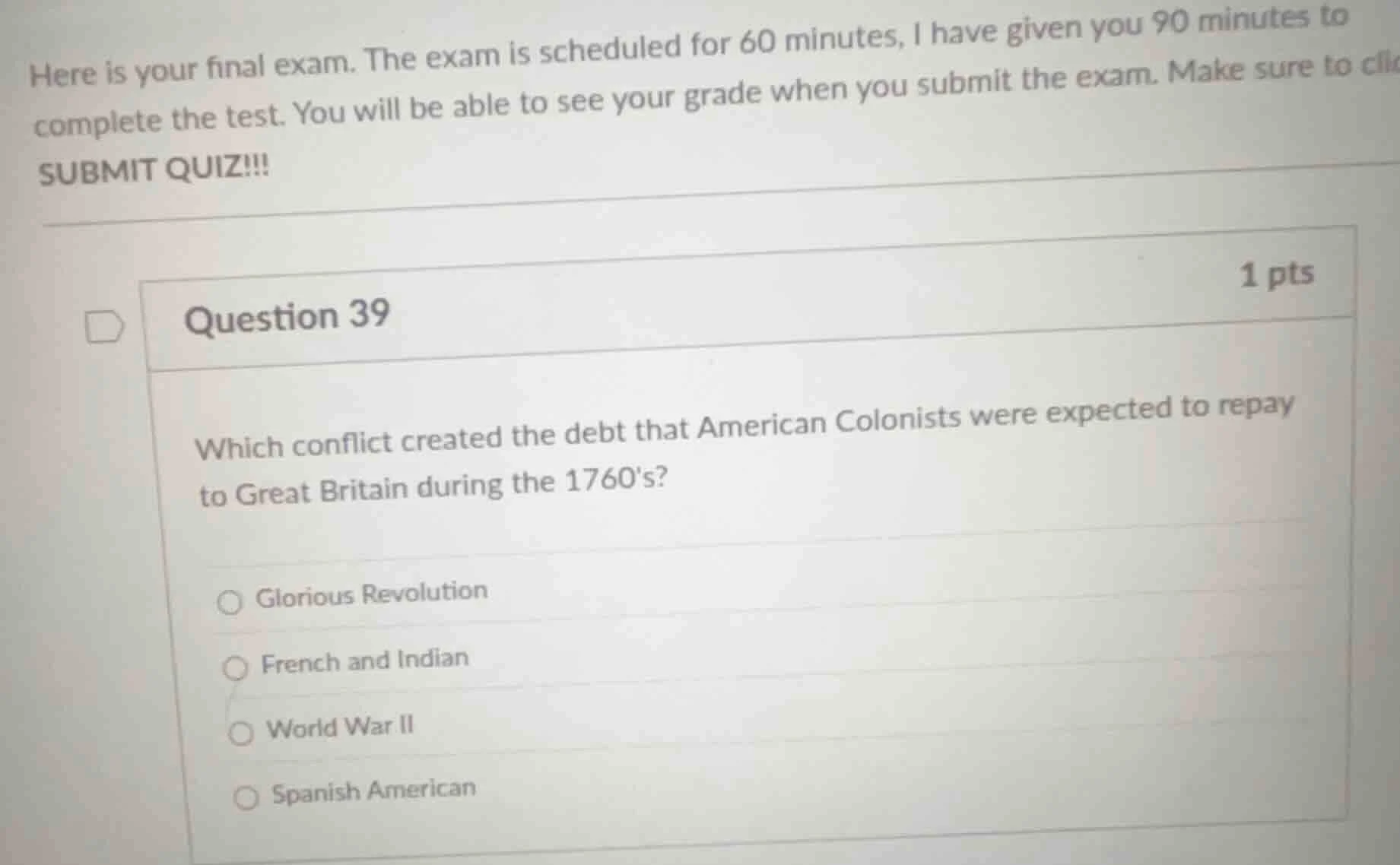 here is your final exam. the exam is scheduled for 60 minutes, i have g…