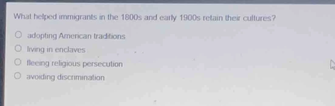 what helped immigrants in the 1800s and early 1900s retain their cultur…