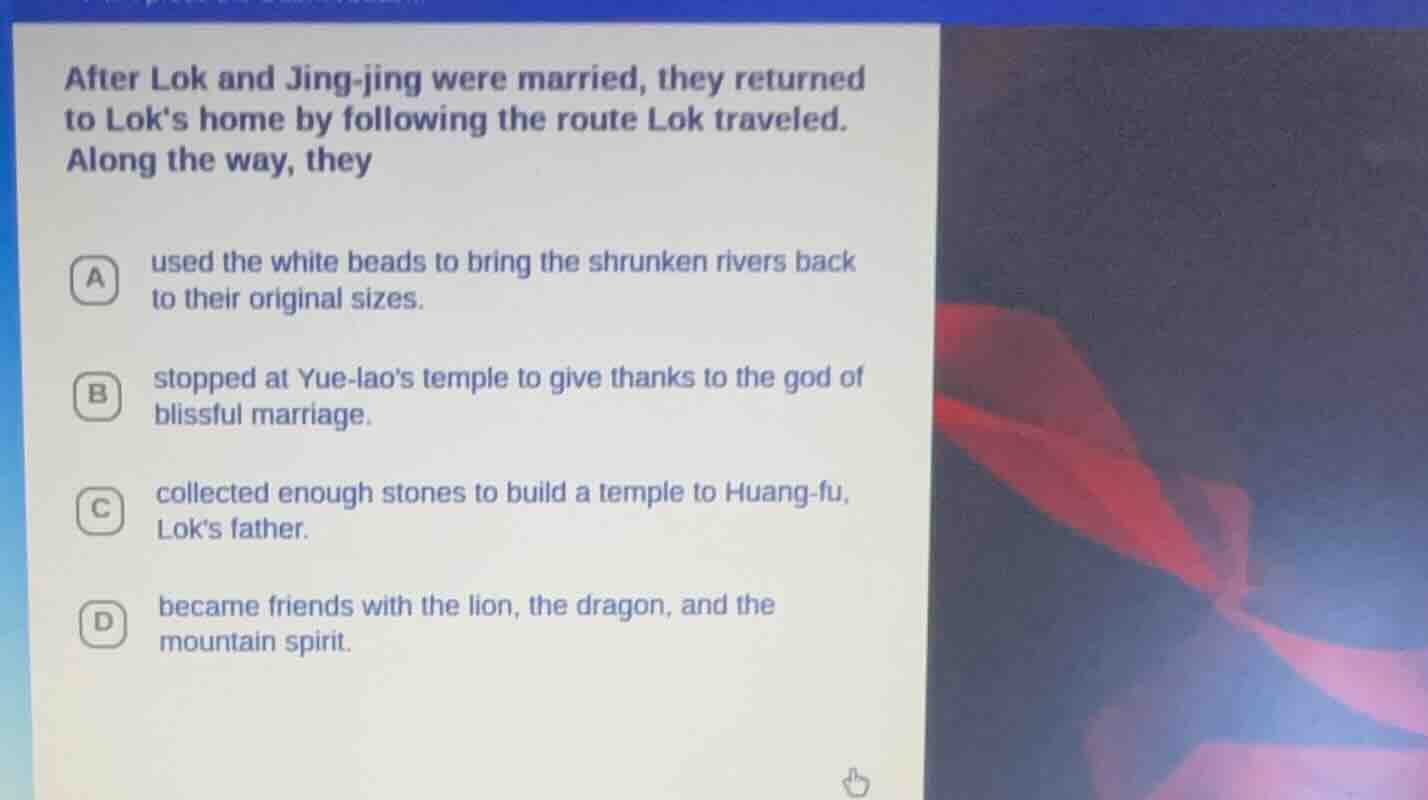 after lok and jing-jing were married, they returned to loks home by fol…