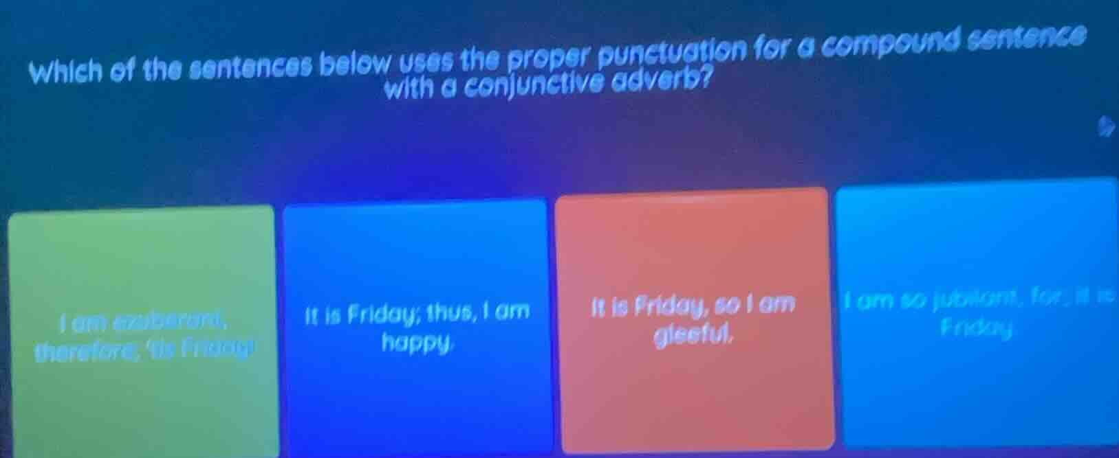 which of the sentences below uses the proper punctuation for a compound…