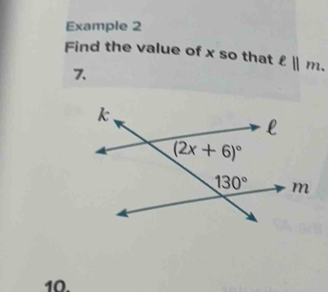 example 2 find the value of x so that ℓ || m. 7. image of two parallel …