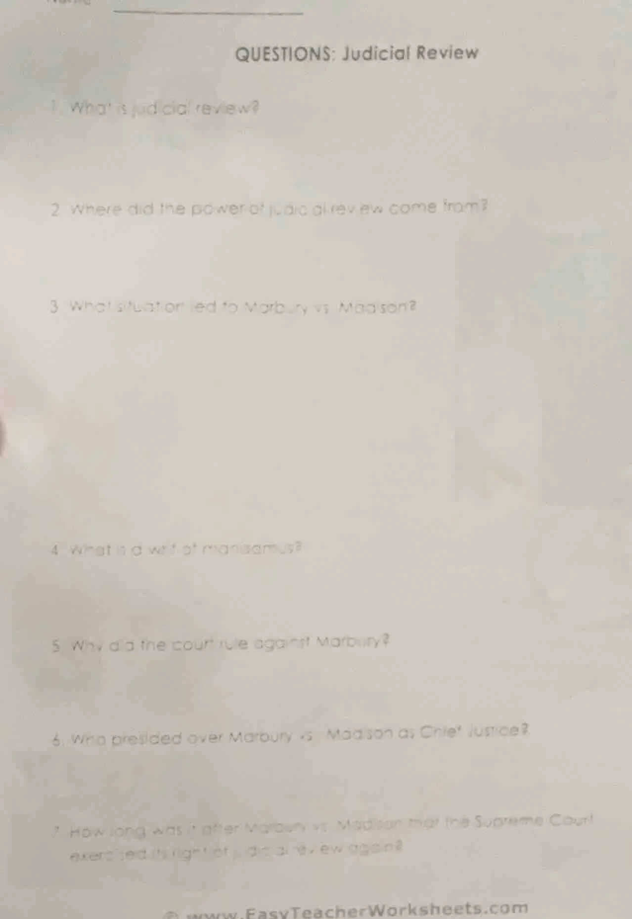 questions: judicial review 1 what is judicial review? 2 where did the p…