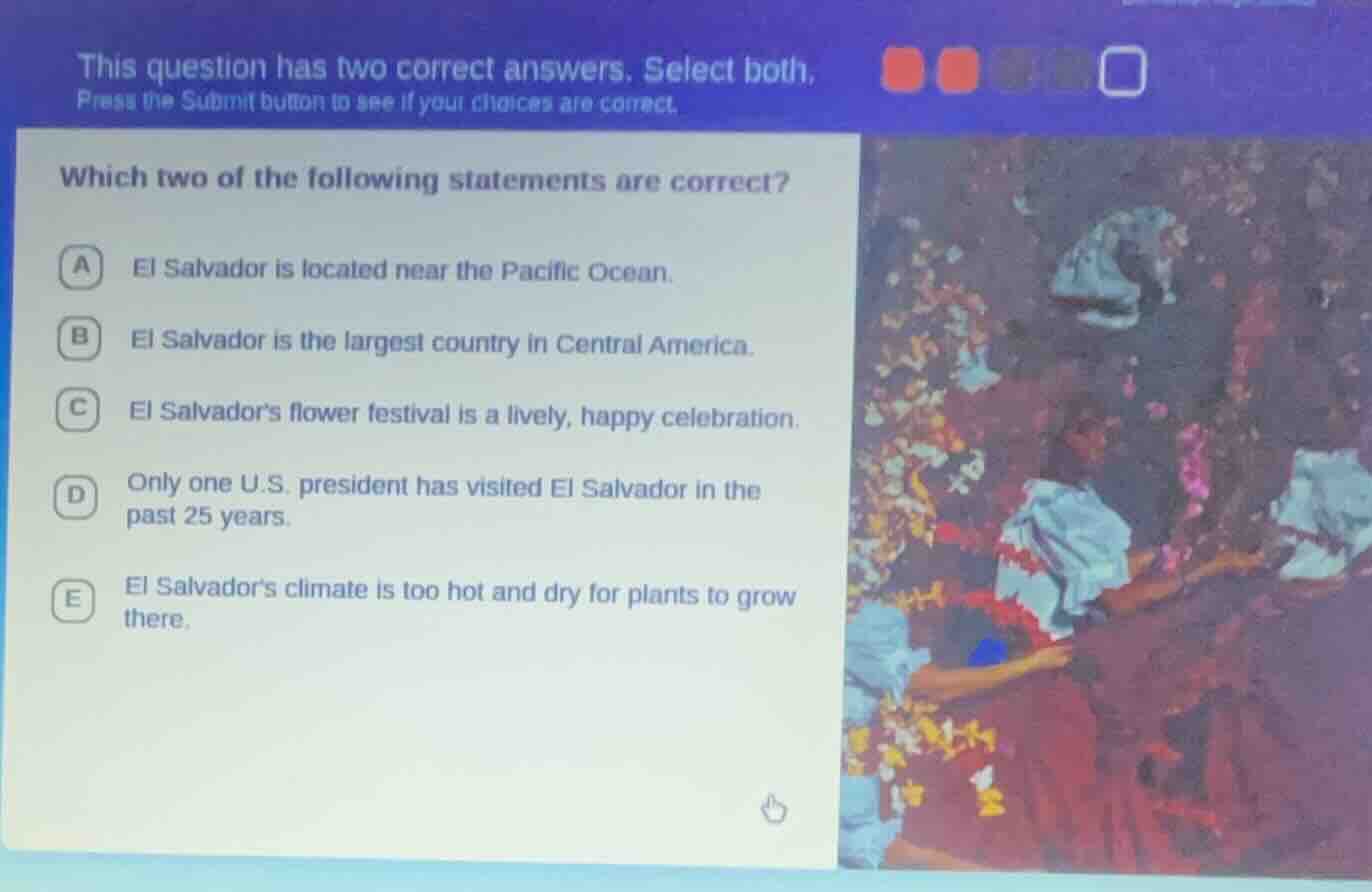 this question has two correct answers. select both. press the submit bu…