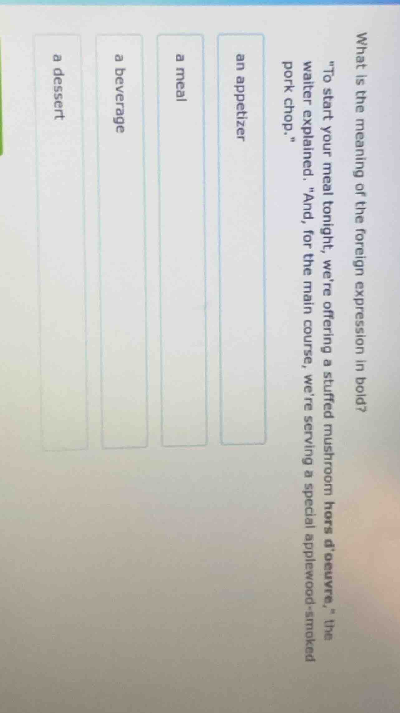 what is the meaning of the foreign expression in bold? \to start your m…