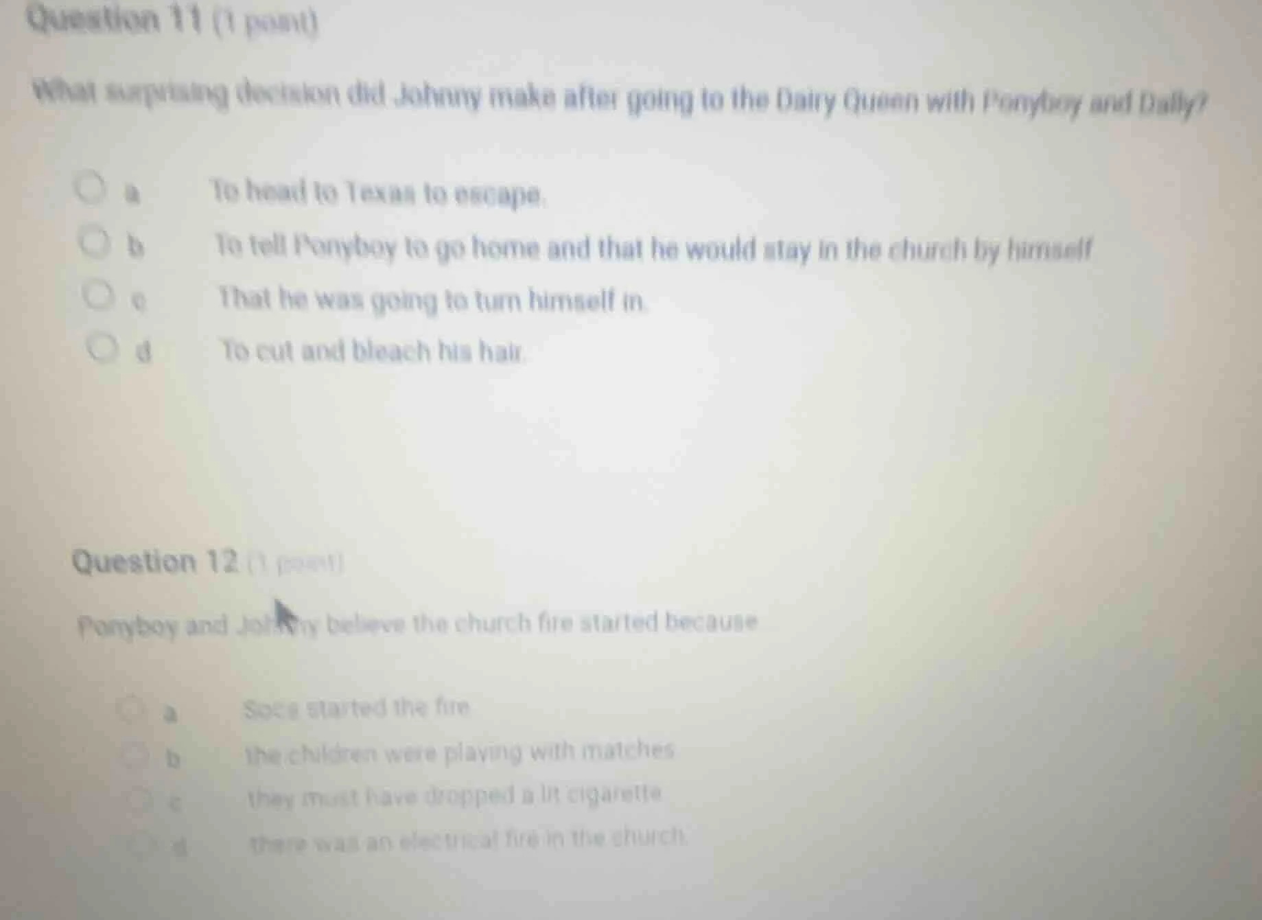 question 11 (1 point) what surprising decision did johnny make after go…
