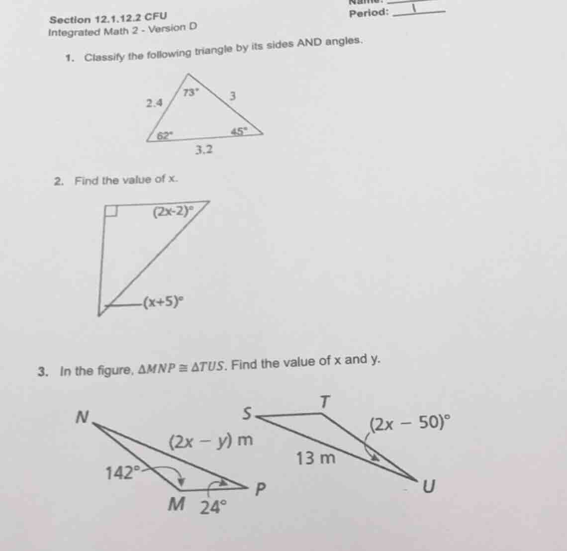 section 12.1.12.2 cfu integrated math 2 - version d 1. classify the fol…