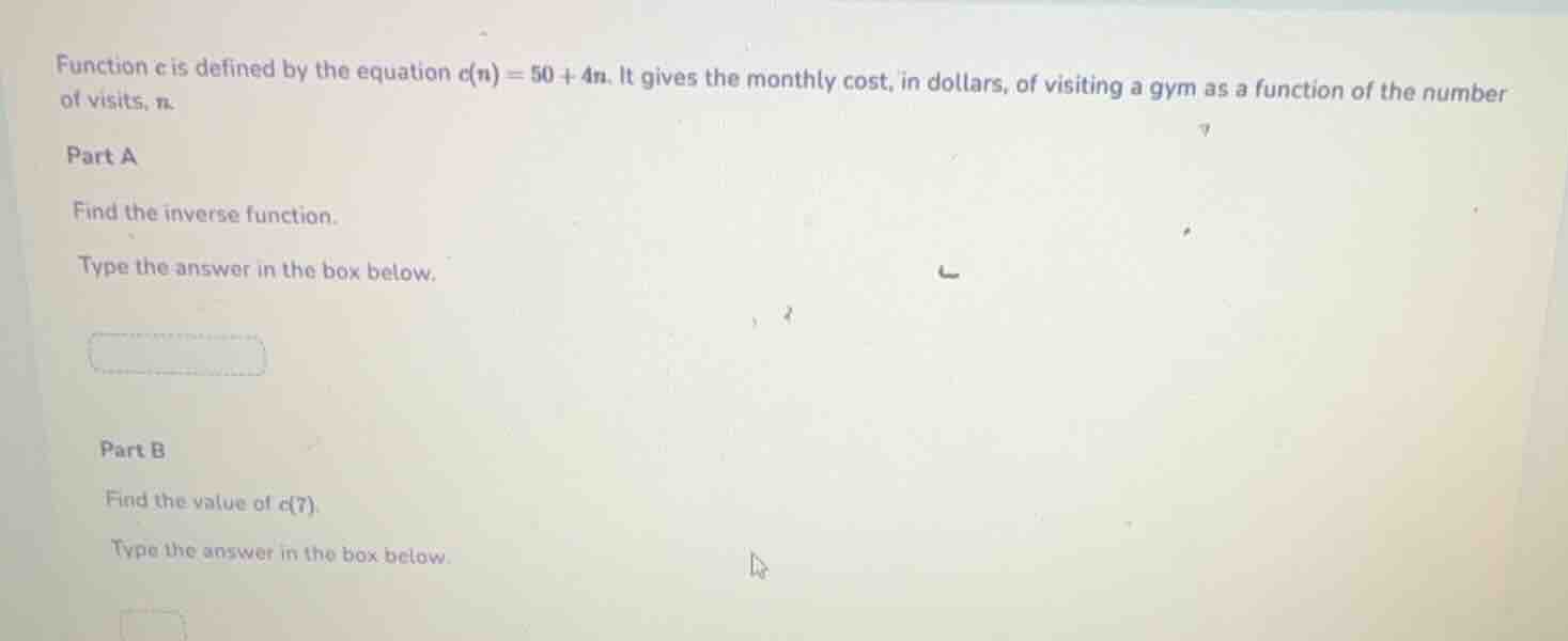 function c is defined by the equation d(n) = 50 + 4n. it gives the mont…