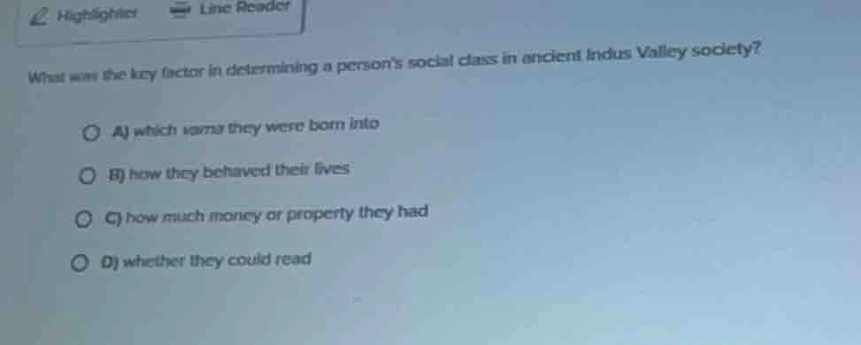 what was the key factor in determining a persons social class in ancien…